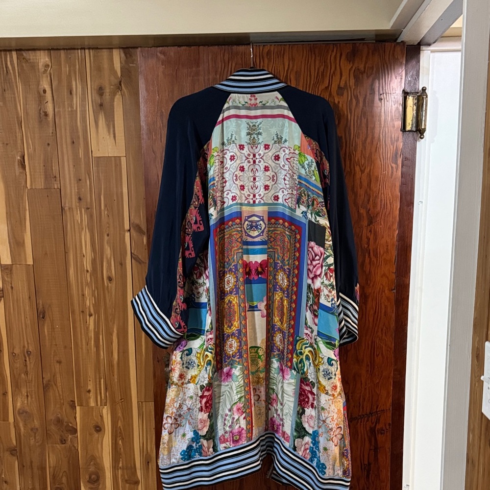 Johnny Was Multicolor Floral Cape